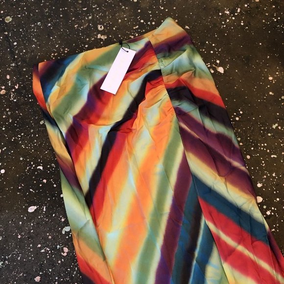 Ronny Kobo Angie Skirt Multi Color Maxi High Slit - Picture 6 of 9